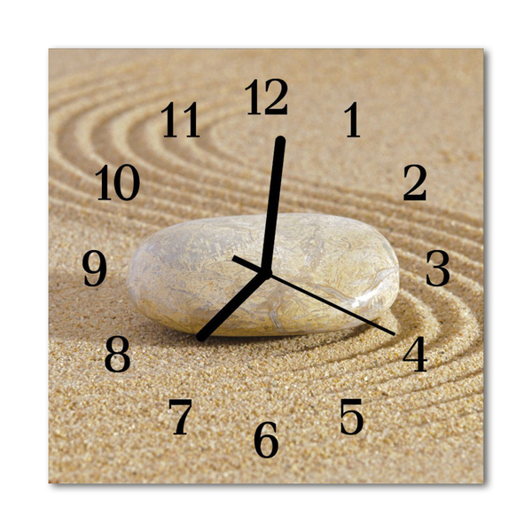 Zegar szklany kwadratowy Kamienny piasek