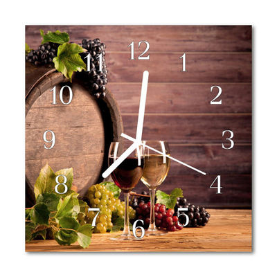 Zegar szklany kwadratowy Winogrona