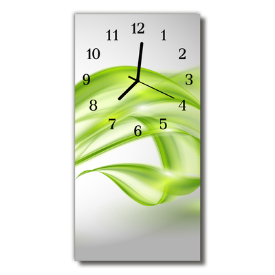 Zegar Szklany Pionowy Sztuka Abstrakcyjne linie zielony