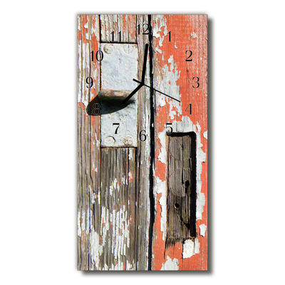 Zegar Szklany Pionowy Drzwi drewniane kolorowy