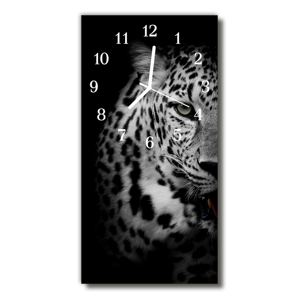 Zegar Szklany Pionowy Zwierzęta Tygrys Czarno-biały