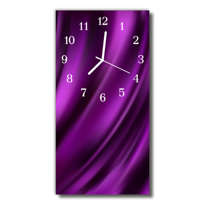 Zegar Szklany Pionowy Płótno linie purpurowy