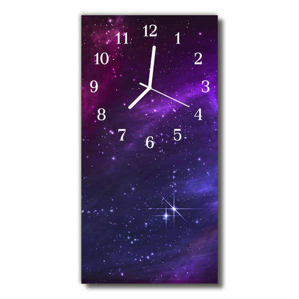 Zegar Szklany Pionowy Kosmos galaktyka purpurowy