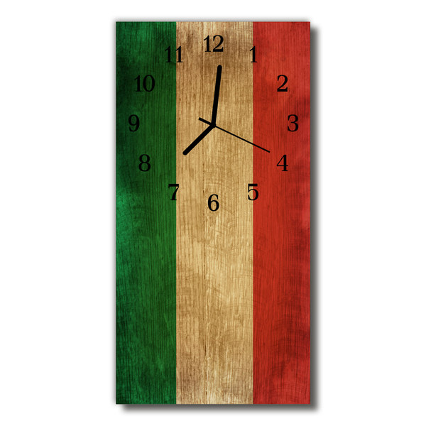 Zegar Szklany Pionowy Włoska flaga kolorowy