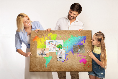 Tablica korkowa dla dzieci Mapa świata