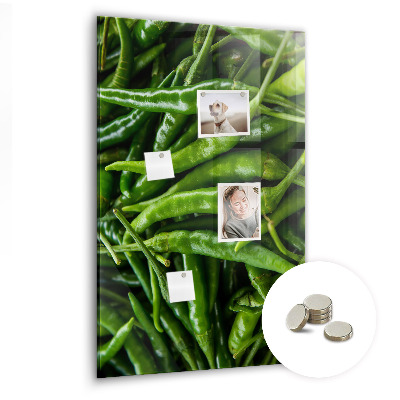 Tablica magnetyczna do kuchni na magnesy Zielone papryczki